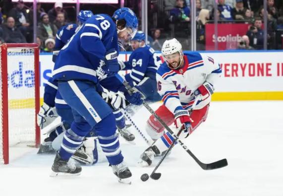 “Rangers’ Epic Redemption: Zibanejad’s Double Delight Crushes Leafs 5-2 in Thrilling Showdown!”