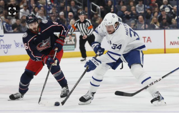 “Matthews Shines with Two Goals as Maple Leafs Secure Dominant 4-1 Victory Over Blue Jackets”