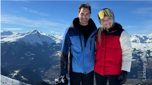 Roger Federer Finally Skies with Lindsey Vonn