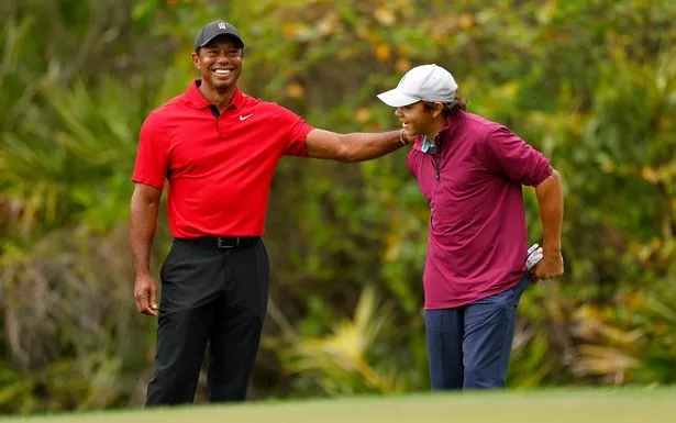 Tiger Woods Celebrate With his Son Charlie Woods