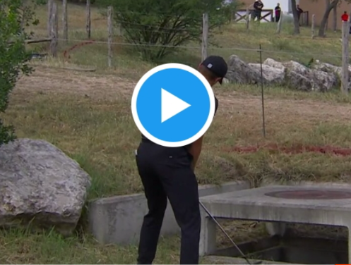 Watch: Jordan Spieth hit into a drain and then a gutter on the clubhouse roof at the Valero Texas Open