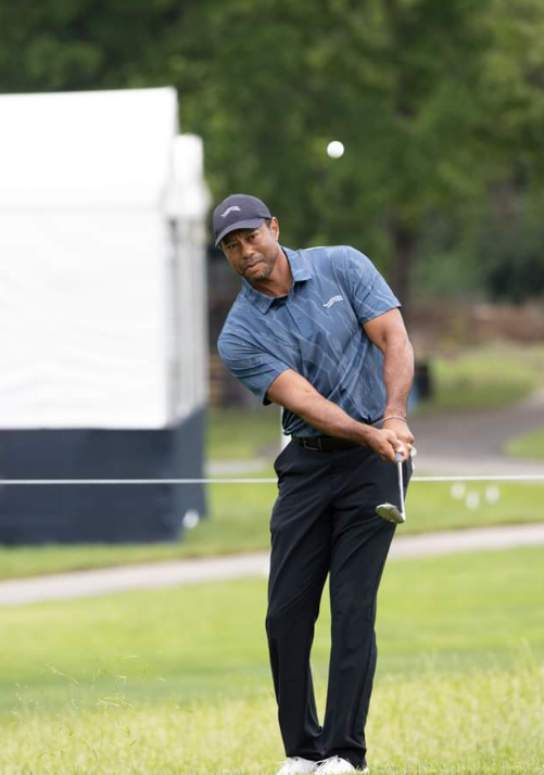 4 time PGA Champion Tiger Woods arrives early on the range at Valhalla