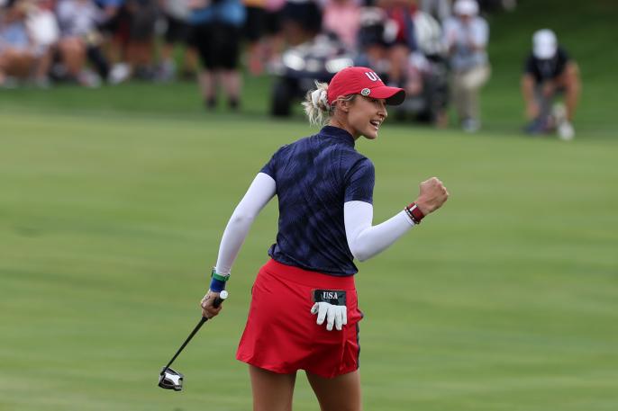 Korda leads US to dominant start in 2024 Solheim Cup