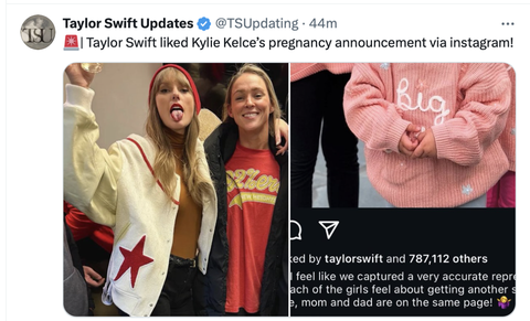 Taylor Swift Subtly Reacts to Kylie Kelce’s Pregnancy Announcement