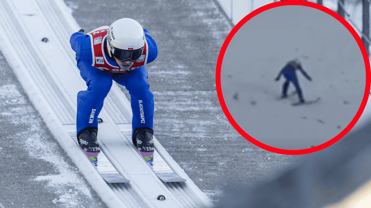 Dramatyczny upadek Piotra Żyły. Polak nagle runął na zeskok, kibice zamarli