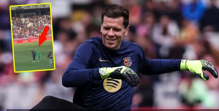 Wojciech Szczęsny był jeszcze na boisku, gdy nagle usłyszał znajomy głos z trybun. Tak zareagował
