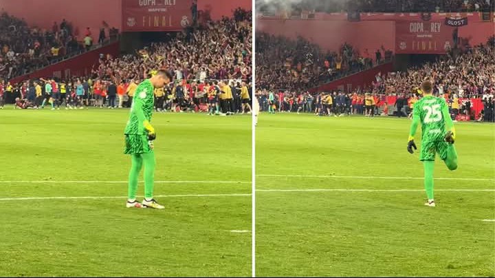 Tego kamery nie pokazały. Oto co zrobił Szczęsny po golu Kounde. Hit