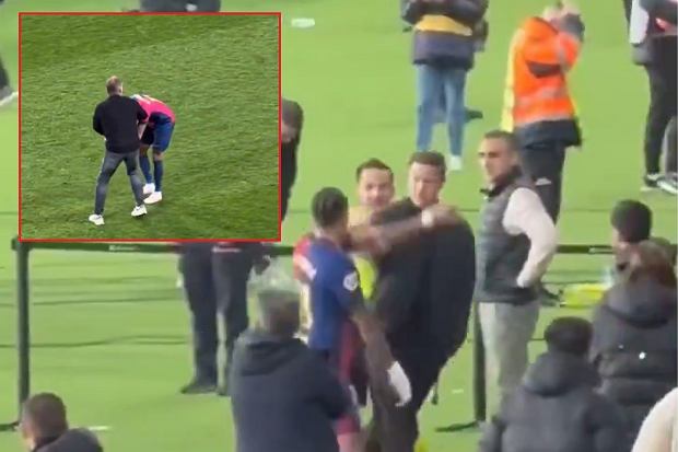 Nawet Lewandowski ruszył do Raphinhi. Pokazali, co się działo po meczu Barcelony